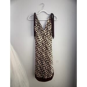 Y2K Brown & White Polka Dot Dress